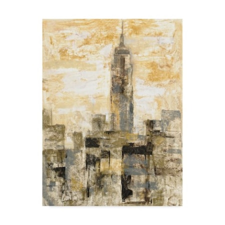 Silvia Vassileva 'Manhattan Gray And Gold Ii' Canvas Art,18x24